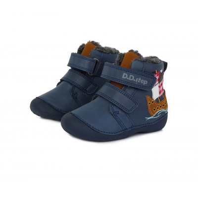 D.D. step chlapčenská detská zimná celokožená obuv 568 Blue